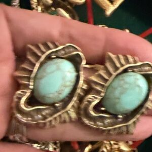 Gold and Turquoise Earrings